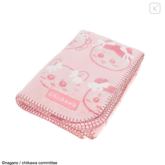 Japan Chiikawa Lap Blanket - Chiikawa : Opal-Processed Pink Ribbon - 5