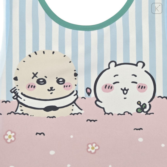 Japan Chiikawa Apron - Chiikawa & Rakko : Pink Flower Stripe - 3