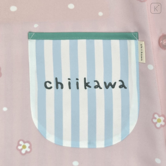 Japan Chiikawa Apron - Chiikawa & Rakko : Pink Flower Stripe - 4
