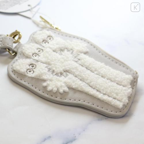 Japan Moomin Die-cut Mini Pouch with Bag Charm - Hattifatteners : Grey - 4