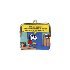 Japan Peanuts Mini Gamaguchi Clasp Pouch - Snoopy & Woodstock : Joe Cool