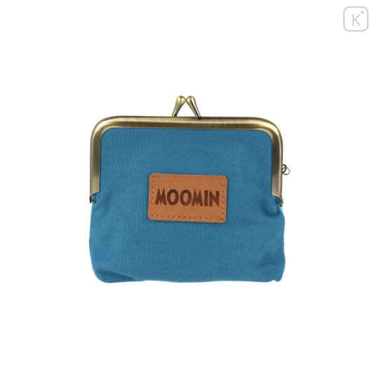 Japan Moomin Mini Gamaguchi Clasp Pouch - Moomintroll & Snufkin : Turquoise - 2