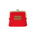 Japan Sanrio Mini Gamaguchi Clasp Pouch - Hello Kitty : Embroidered Red - 2