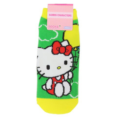 Japan Sanrio Socks - Hello Kitty : Balloons Yellow Green
