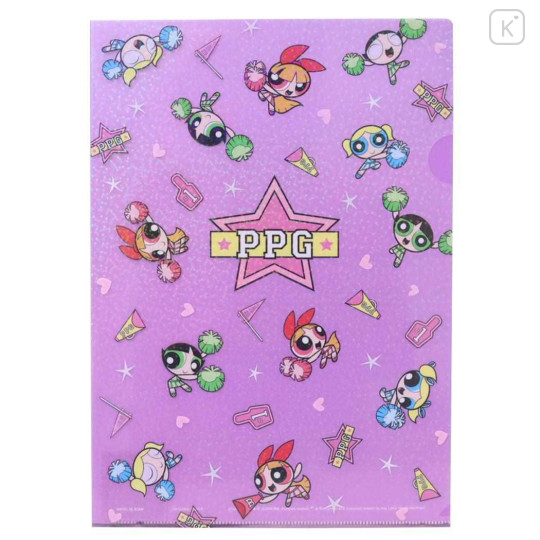 Japan The Powerpuff Girls A4 Clear File Folder - Cheerleader Purple - 1