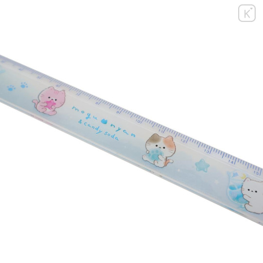 Japan Mogunyan Slim Ruler 17cm - Candy Soda Cat - 2