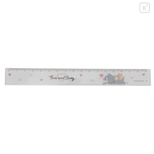 Japan Tom and Jerry Slim Ruler 17cm - Heart White - 1