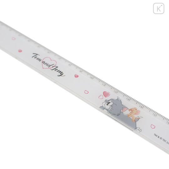 Japan Tom and Jerry Slim Ruler 17cm - Heart White - 2