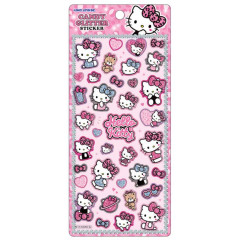 Japan Sanrio Glitter Sticker - Hello Kitty : Candy Gal Art Big Ribbon Leopard