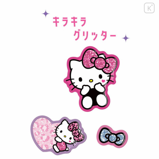 Japan Sanrio Glitter Sticker - Hello Kitty : Candy Gal Art Big Ribbon Leopard - 2