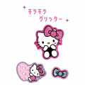 Japan Sanrio Glitter Sticker - Hello Kitty : Candy Gal Art Big Ribbon Leopard - 2