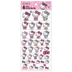 Japan Sanrio 4 Size Sticker - Hello Kitty : Gal Art Big Ribbon Leopard