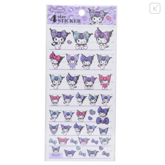 Japan Sanrio 4 Size Sticker - Kuromi : Gal Art Big Ribbon Leopard - 1