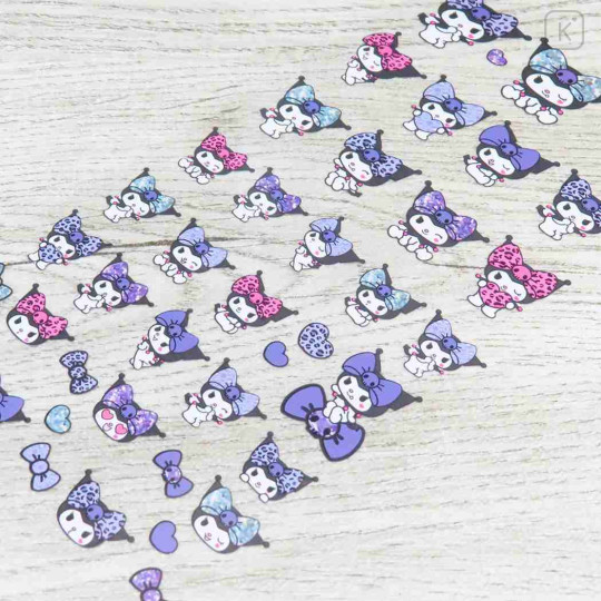 Japan Sanrio 4 Size Sticker - Kuromi : Gal Art Big Ribbon Leopard - 2