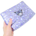 Japan Sanrio Glitter Flat Pouch Pencil Case - Kuromi : Gal Art Big Ribbon Leopard - 2