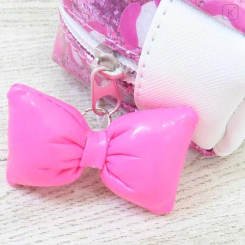 Japan Sanrio Pen Pouch Pencil Case - Hello Kitty : Gal Art Big Ribbon Leopard - 5