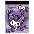 Japan Sanrio Mini Notepad - Kuromi : Gal Art Big Ribbon Leopard - 1