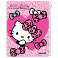 Japan Sanrio A4 Zipper 6 Pockets Clear File - Hello Kitty : Gal Art Big Ribbon Leopard - 1