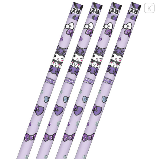 Japan Sanrio 2B Pencil - Kuromi : Gal Art Big Ribbon Leopard - 1