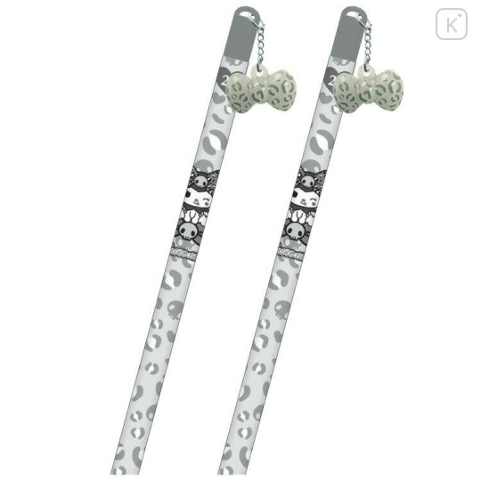 Japan Sanrio Mascot 2B Pencil - Kuromi : Gal Art Big Ribbon Leopard Grey - 1