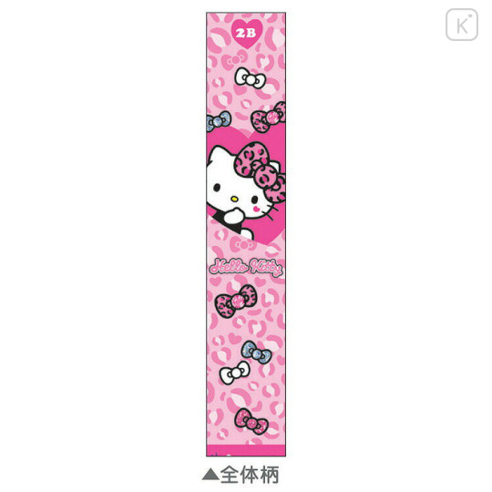 Japan Sanrio Mascot 2B Pencil - Hello Kitty : Gal Art Big Ribbon Leopard Pink - 2