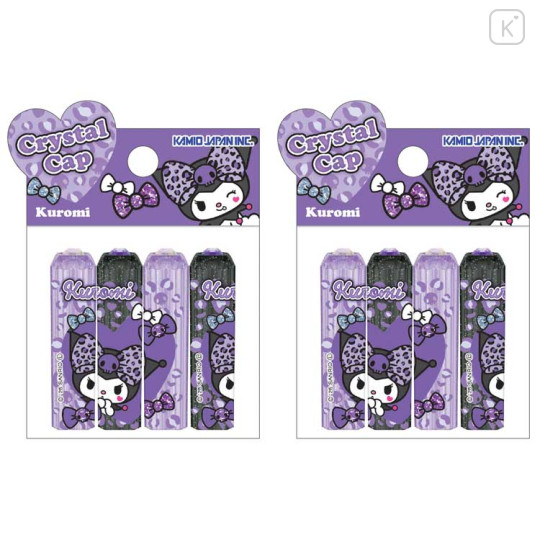 Japan Sanrio Pencil Cap Set - Kuromi : Gal Art Big Ribbon Leopard - 1
