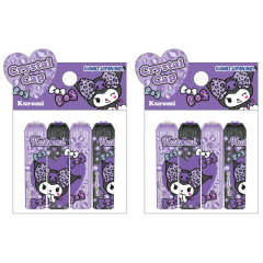 Japan Sanrio Pencil Cap Set - Kuromi : Gal Art Big Ribbon Leopard
