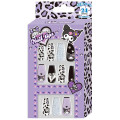 Japan Sanrio Nail Tips - Kuromi : Gal Art Big Ribbon Leopard - 1