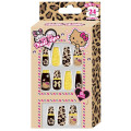 Japan Sanrio Nail Tips - Hello Kitty : Tan Gal Art Big Ribbon Leopard - 1