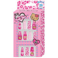 Japan Sanrio Nail Tips - Hello Kitty : Tan Gal Art Big Ribbon Leopard Pink - 1