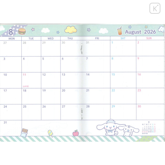 Japan Sanrio A6 Monthly Schedule Book - Cinnamoroll : Balloon 2026 - 2
