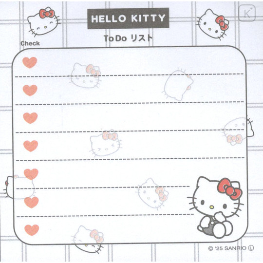 Japan Sanrio Memo Pad - Hello Kitty : Todo List Love - 2