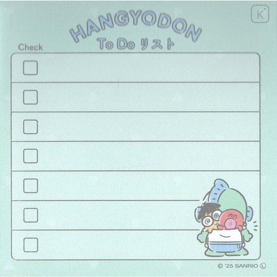 Japan Sanrio Memo Pad - Hangyodon : Todo List Backpack - 2