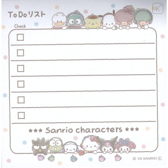 Japan Sanrio Memo Pad - Todo List Characters Music - 2