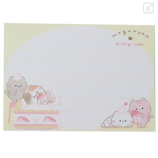 Japan Mogunyan Mini Notepad - Cat Strawberry Cake - 3