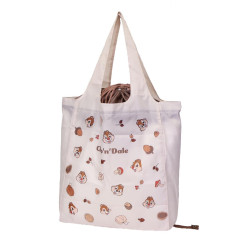 Japan Disney Eco Shopping Bag & Bottom Plate - Chip & Dale : Chestnut