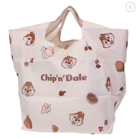 Japan Disney Mini Eco Lunch Bag & Bottom Plate - Chip & Dale : Chestnut - 1
