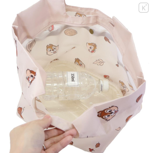 Japan Disney Mini Eco Lunch Bag & Bottom Plate - Chip & Dale : Chestnut - 3