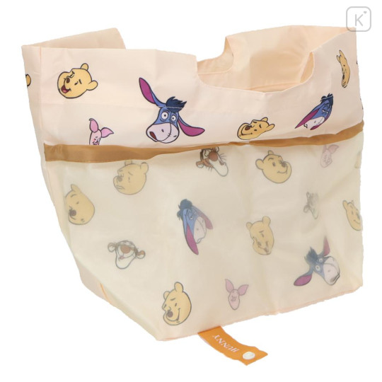 Japan Disney Mini Eco Lunch Bag & Bottom Plate - Winnie the Pooh : Friends Beige - 2