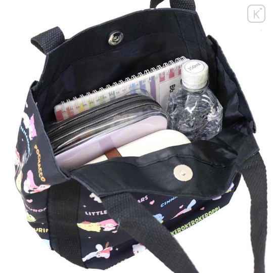 Japan Sanrio Balloon Mini Tote Bag - Characters Friendship Black - 3