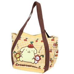 Japan Sanrio Balloon Tote Bag - Pompompurin : Cherry Check