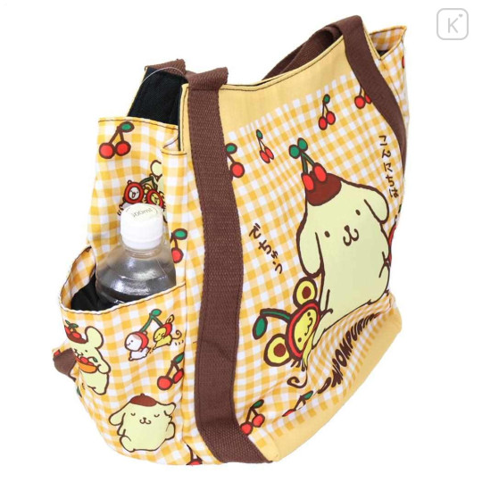 Japan Sanrio Balloon Tote Bag - Pompompurin : Cherry Check - 2
