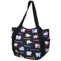 Japan Sanrio Balloon Tote Bag - Characters Friendship Black - 1