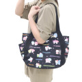 Japan Sanrio Balloon Tote Bag - Characters Friendship Black - 3