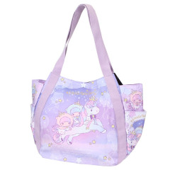 Japan Sanrio Balloon Tote Bag - Little Twin Stars : Unicorn Purple Pink