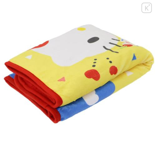 Japan Sanrio Fluffy Blanket - Hello Kitty : Yellow Blue Red - 4