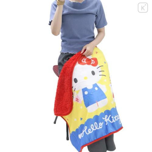 Japan Sanrio Fluffy Blanket - Hello Kitty : Yellow Blue Red - 5