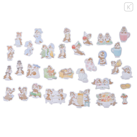 Japan Disney Store Die-cut Sticker Collection With Case Ballchain - Chip & Dale : Cherry Pink - 3