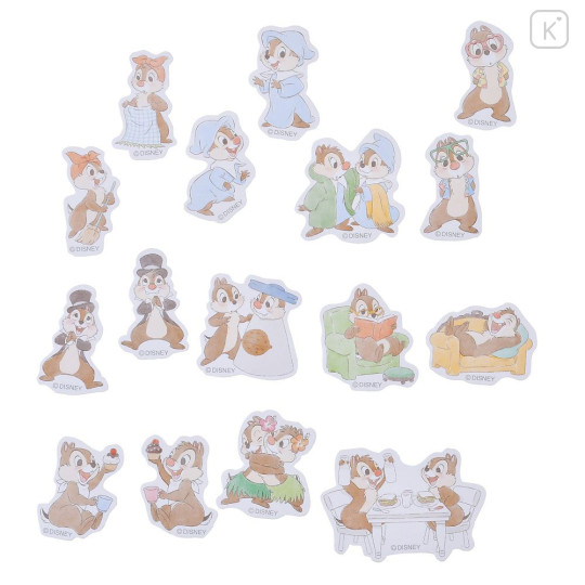 Japan Disney Store Die-cut Sticker Collection With Case Ballchain - Chip & Dale : Cherry Pink - 4