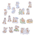 Japan Disney Store Die-cut Sticker Collection With Case Ballchain - Chip & Dale : Cherry Pink - 4